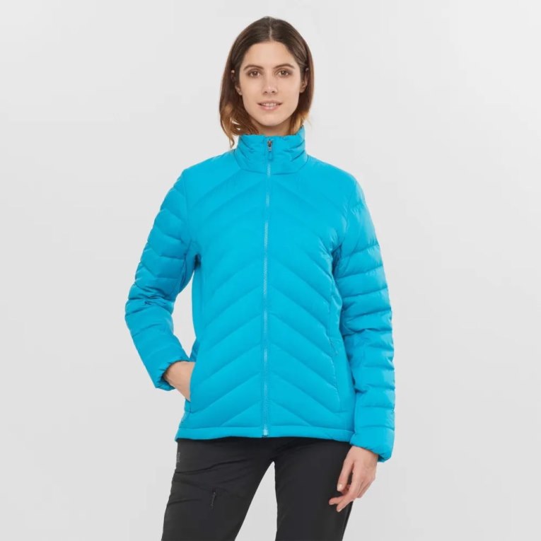 Turquoise Salomon Essential Xwarm Down Women\'s Insulated Jackets | IE JN9578